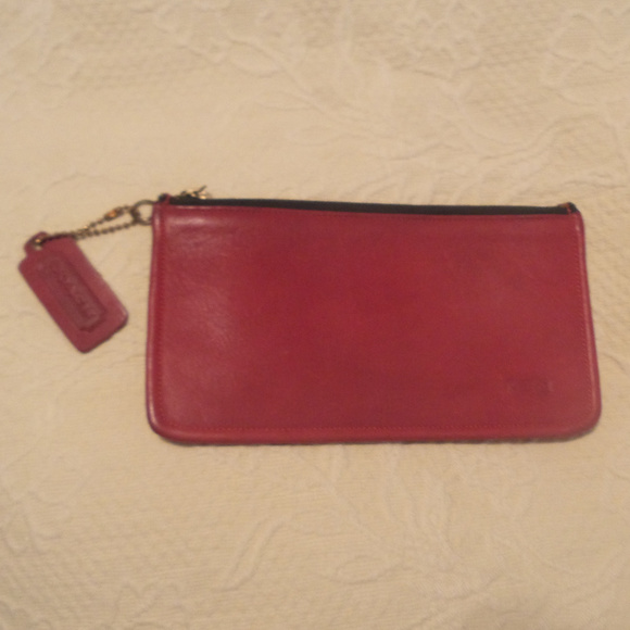 Coach Handbags - Coach Vintage Red Leather Pouch